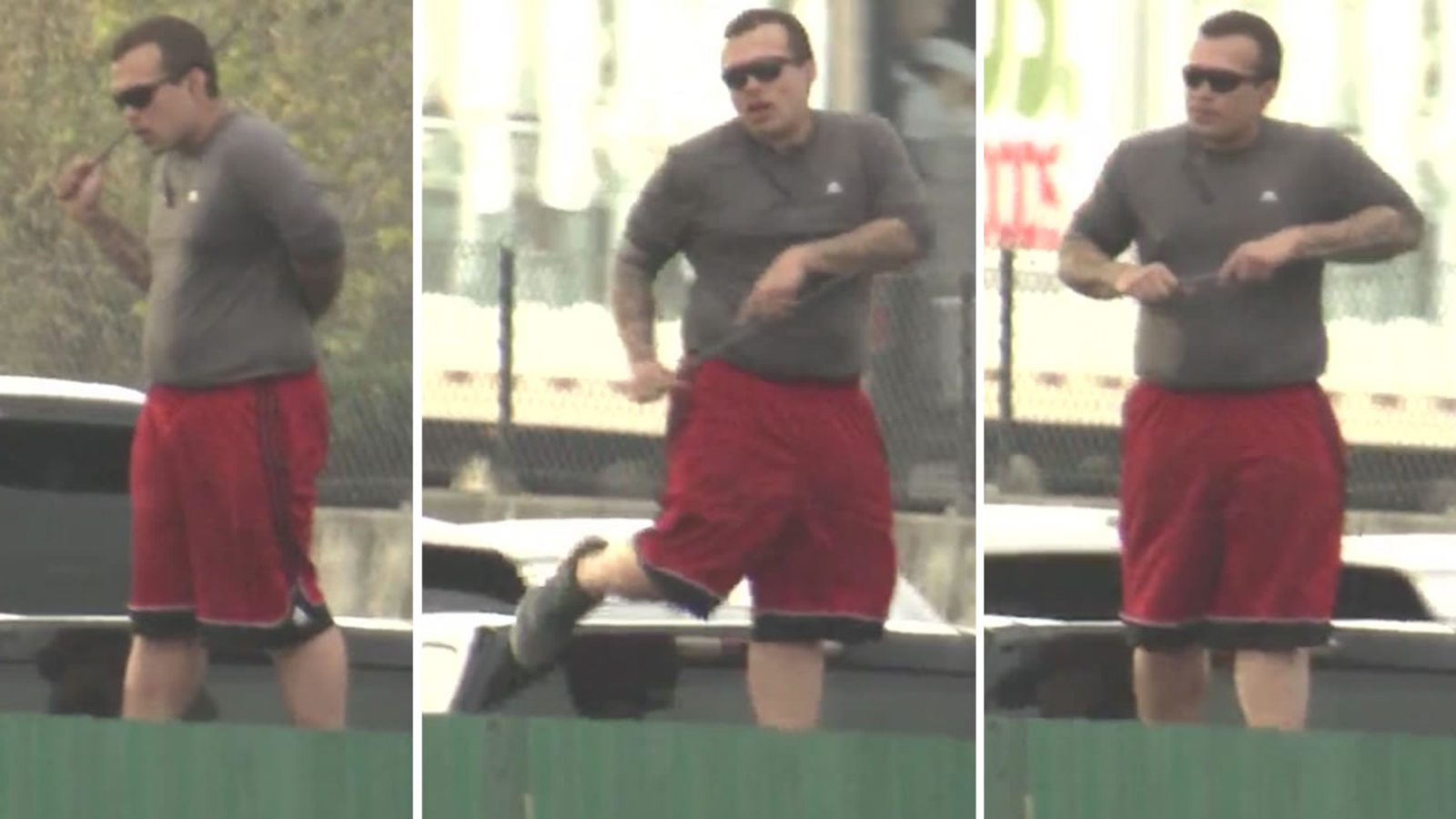 Man with crowbar dances on car on I80 in Berkeley before chase through