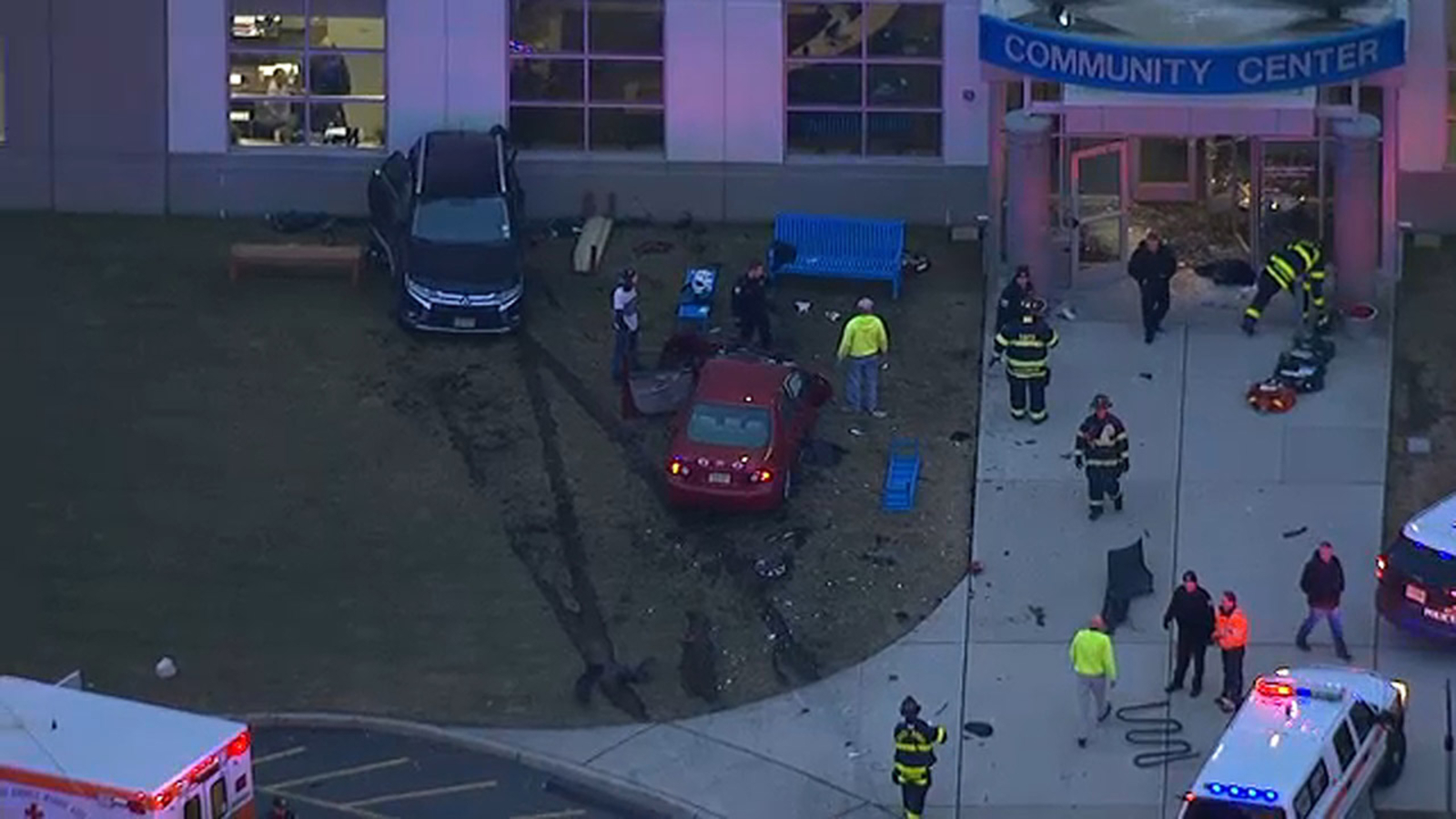 Several injured after car crashes into YMCA in South Amboy, New Jersey