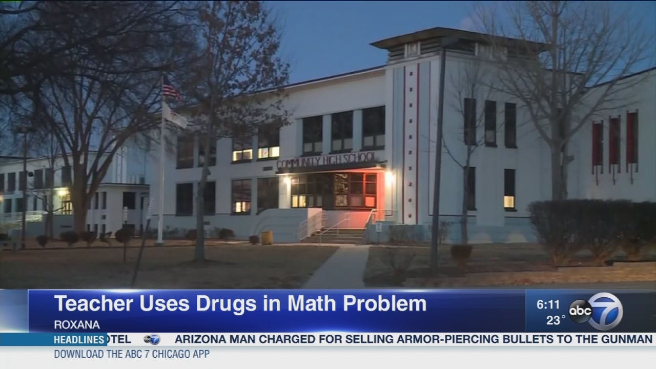 Ill. teacher apologizes for drug-related math problems