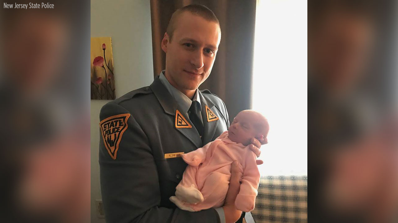 Off-duty New Jersey State Trooper saves choking newborn baby