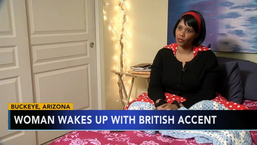 American woman wakes up with British accent