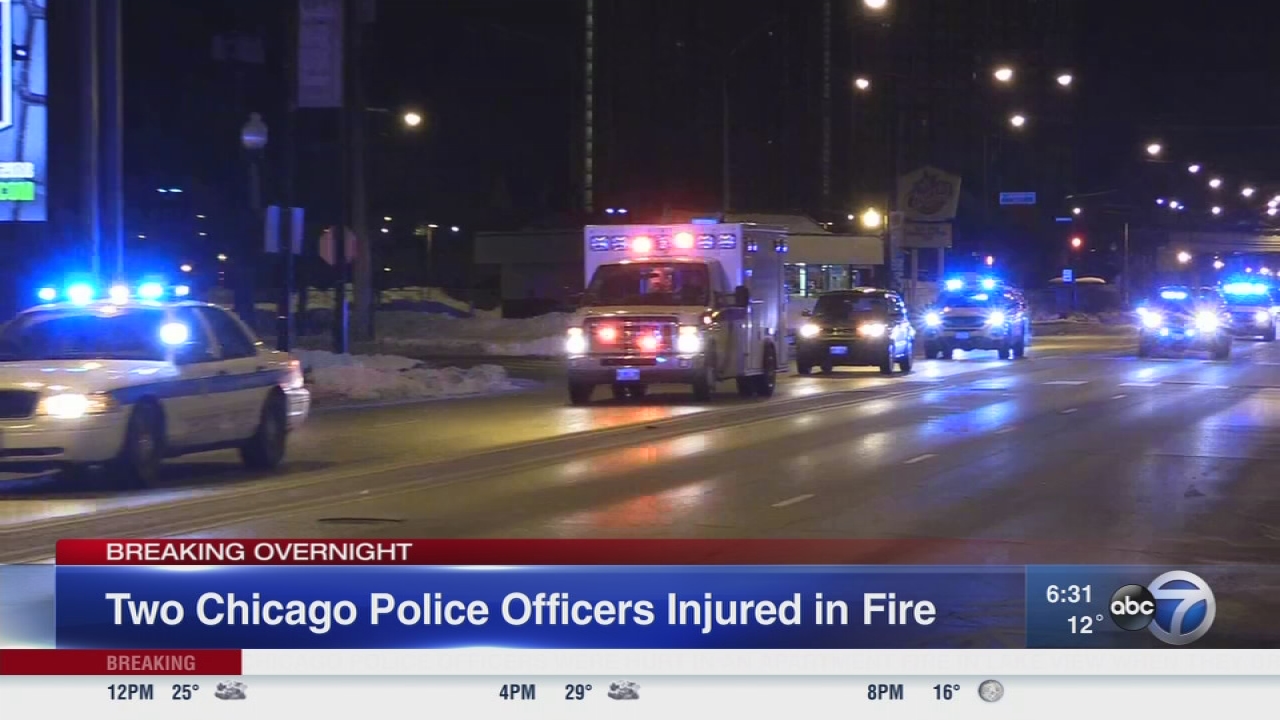 2 police officers injured in Lakeview fire