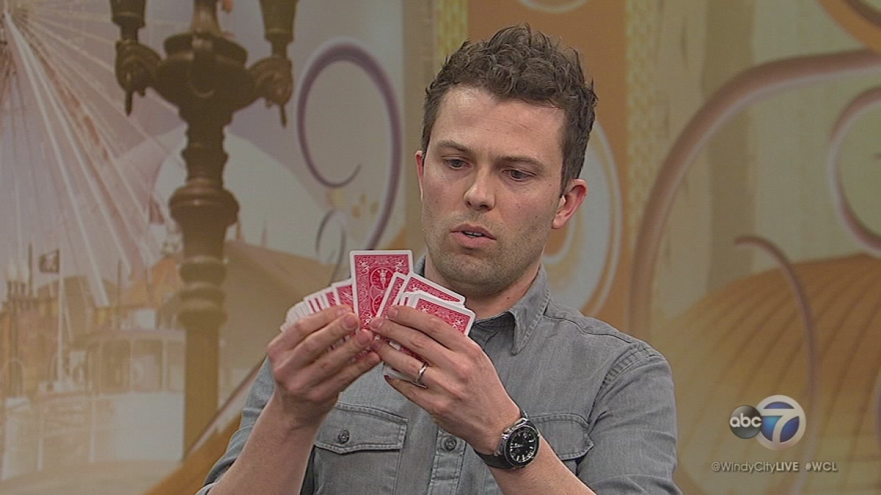Magician Nate Staniforth performs in Evanston