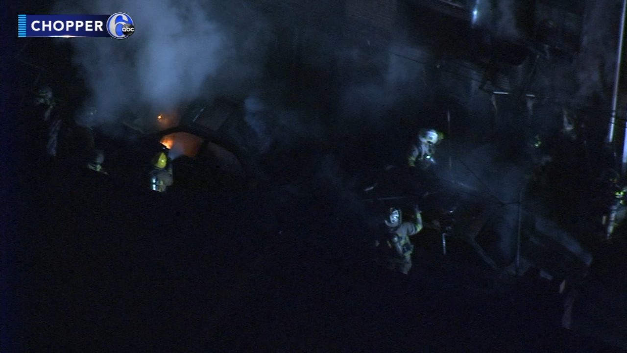 Firefighters battle fire in Darby, Pa.