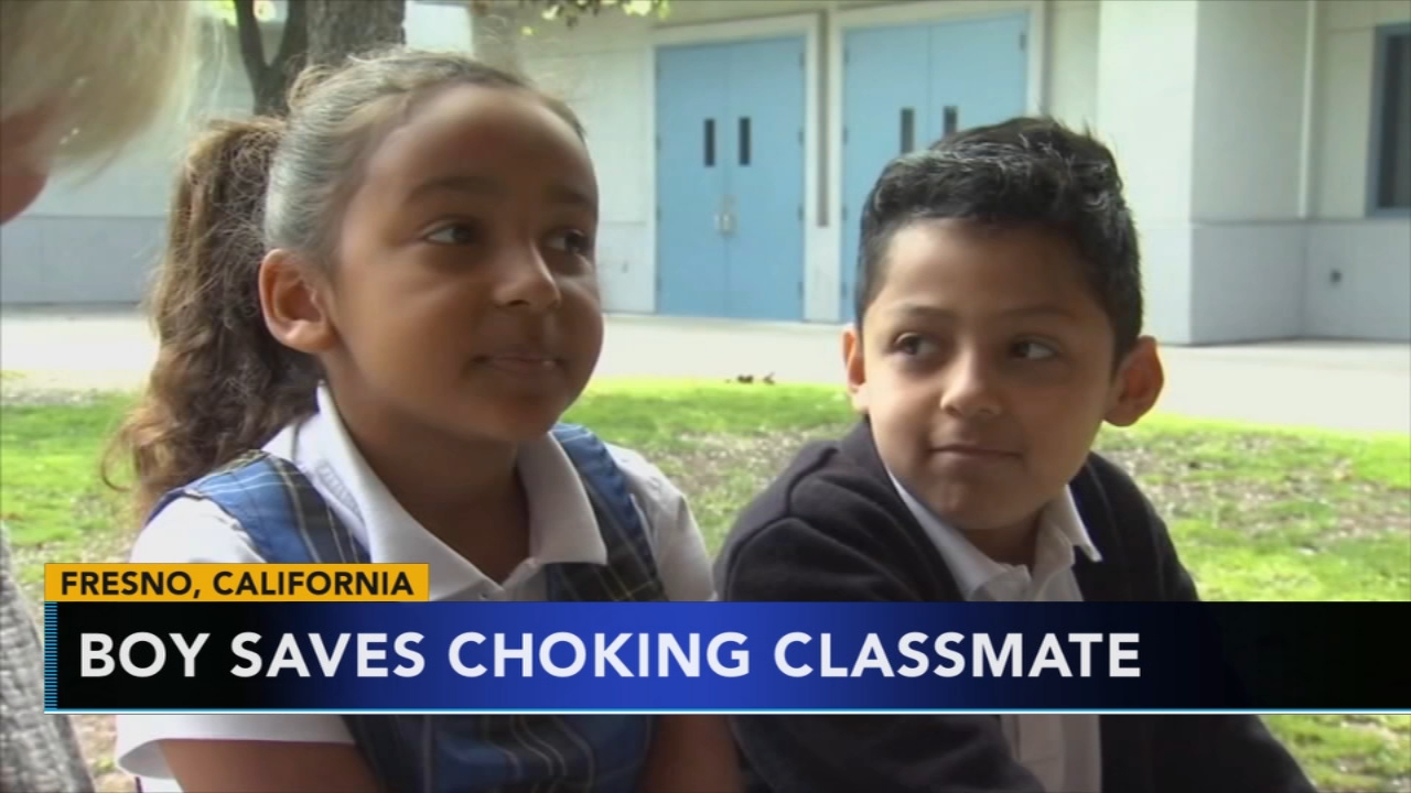 Boy saves choking classmate