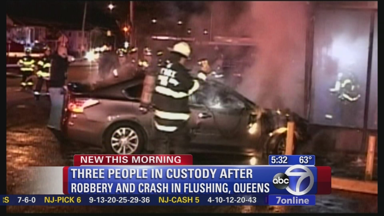 Queens robbery, police chase ends in fiery crash in Flushing ABC7 New