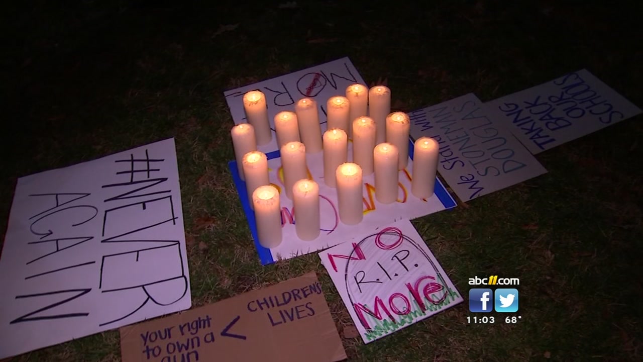 Students march in Raleigh for vigil, calls for more gun control