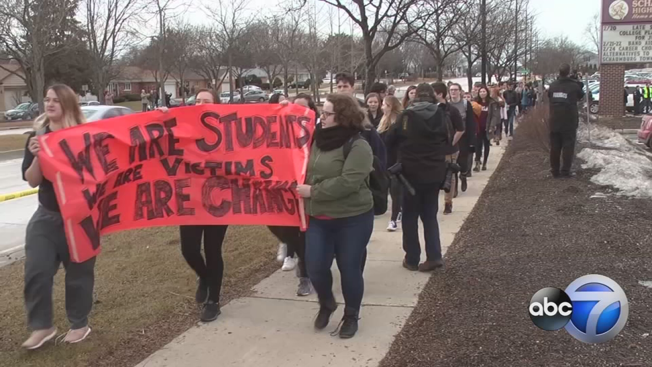 Schaumburg teens walkout of school to support Parkland