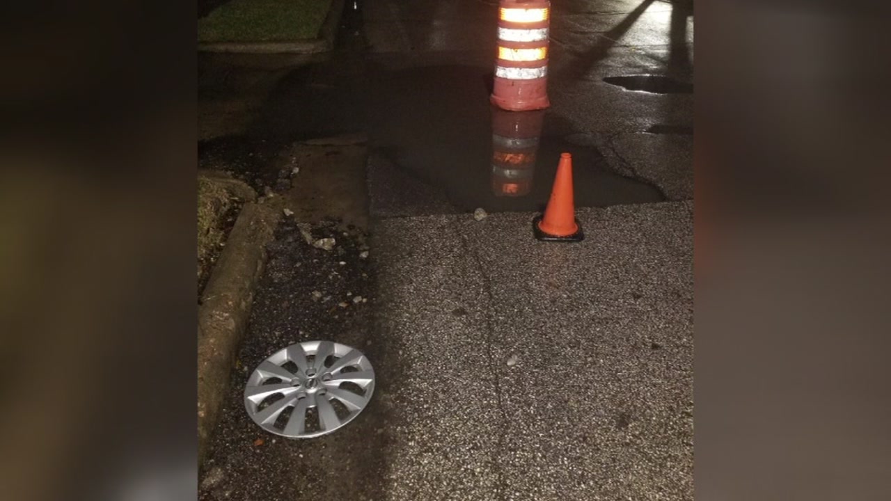 Broken concrete damages multiple cars in west Houston 