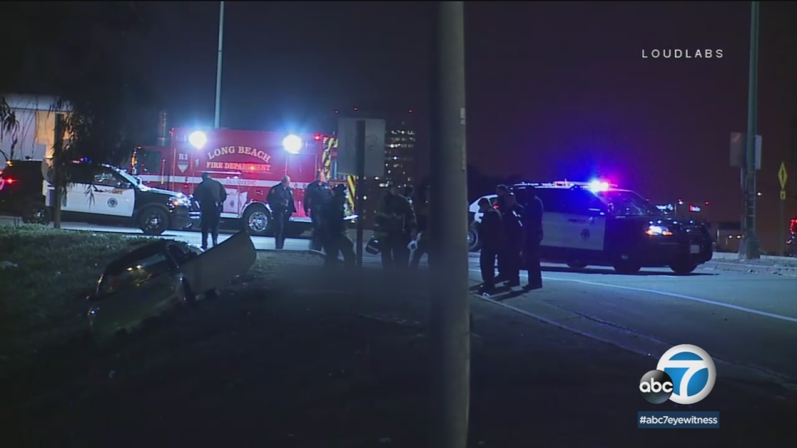 Man found shot to death near car crash scene in Long Beach - ABC7 Los ...