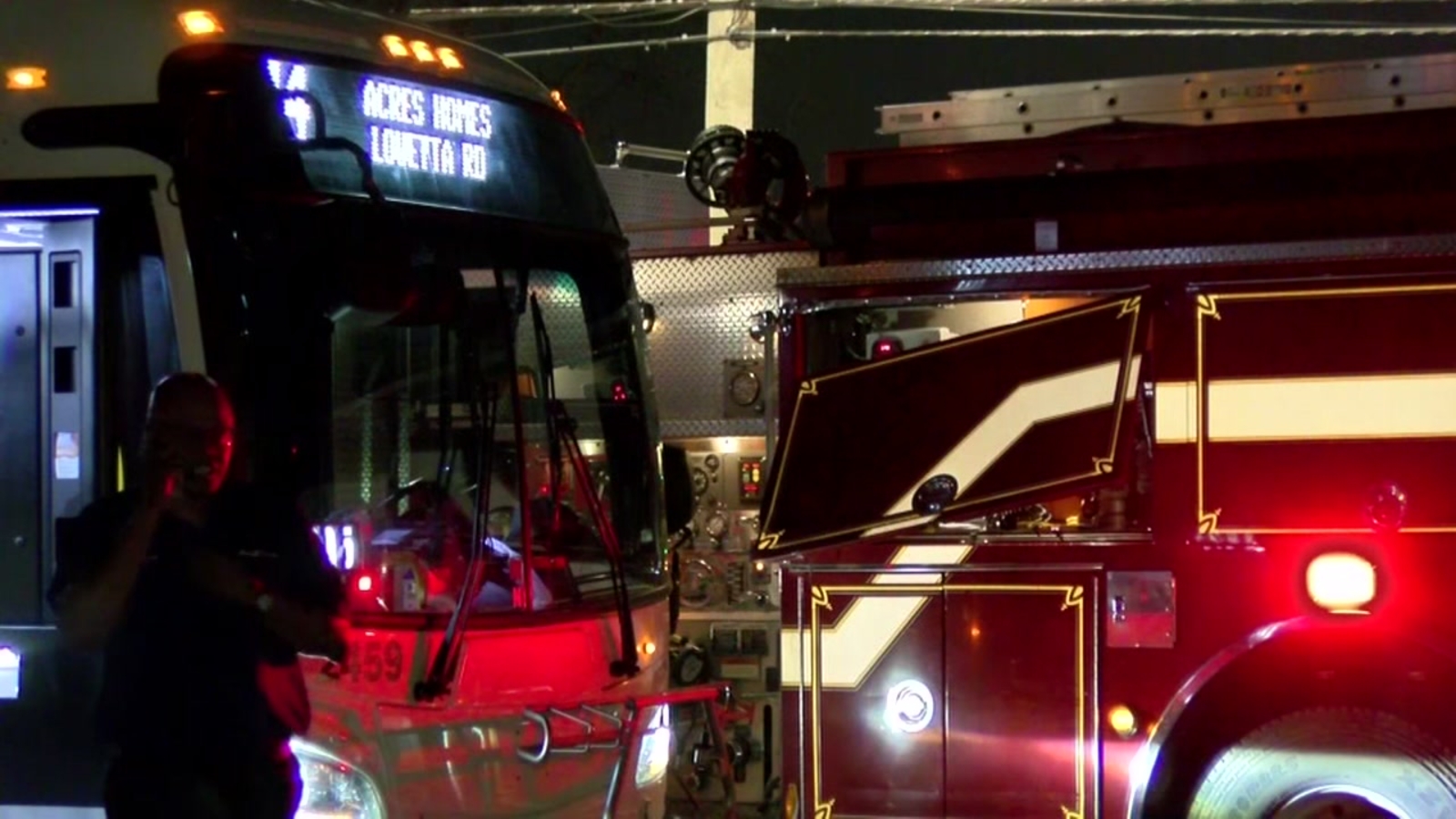 Fire truck responding to crash hit by a Metro bus - ABC13 Houston