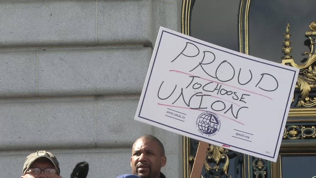 San Francisco employees rally to support unions
