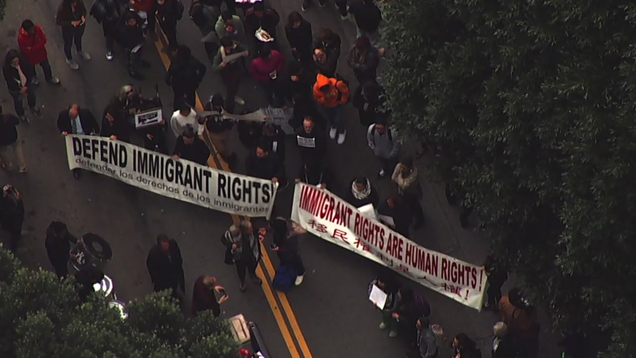 Hundreds protest outside ICE building in San Francisco after arrests