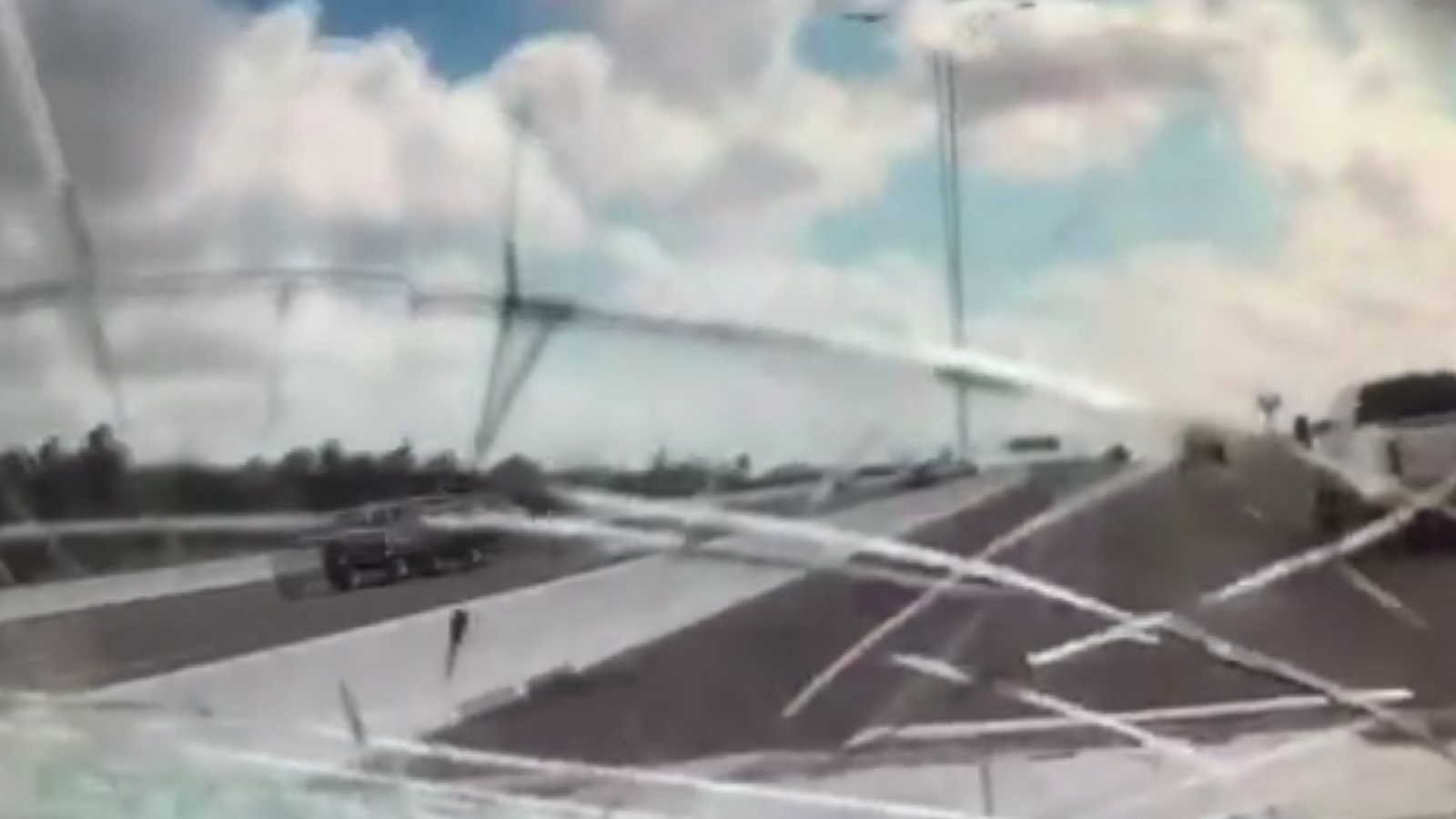 Driver hit in the chest when rock flies into windshield on Beltway near