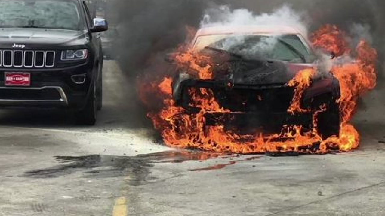 Multiple vehicles catch fire near Pasadena Walmart