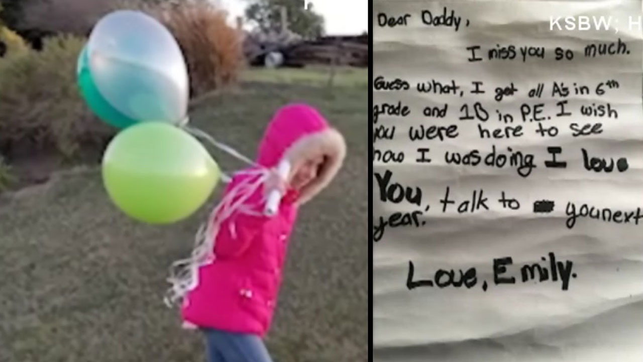 Stranger fulfills girl's wish after finding letter to her late father