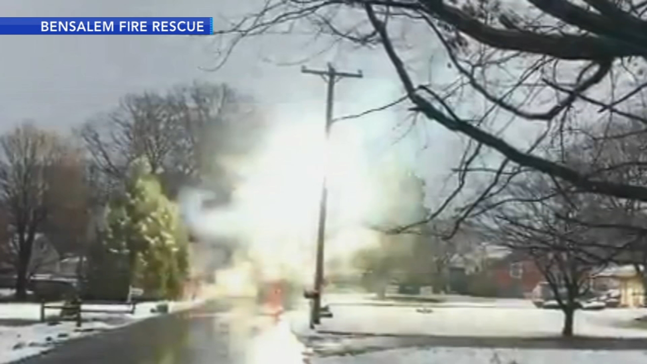 Downed power lines spark in Bensalem, Bucks County