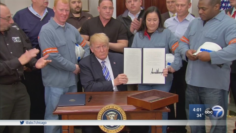 President Donald Trump announces tariffs on steel, aluminum