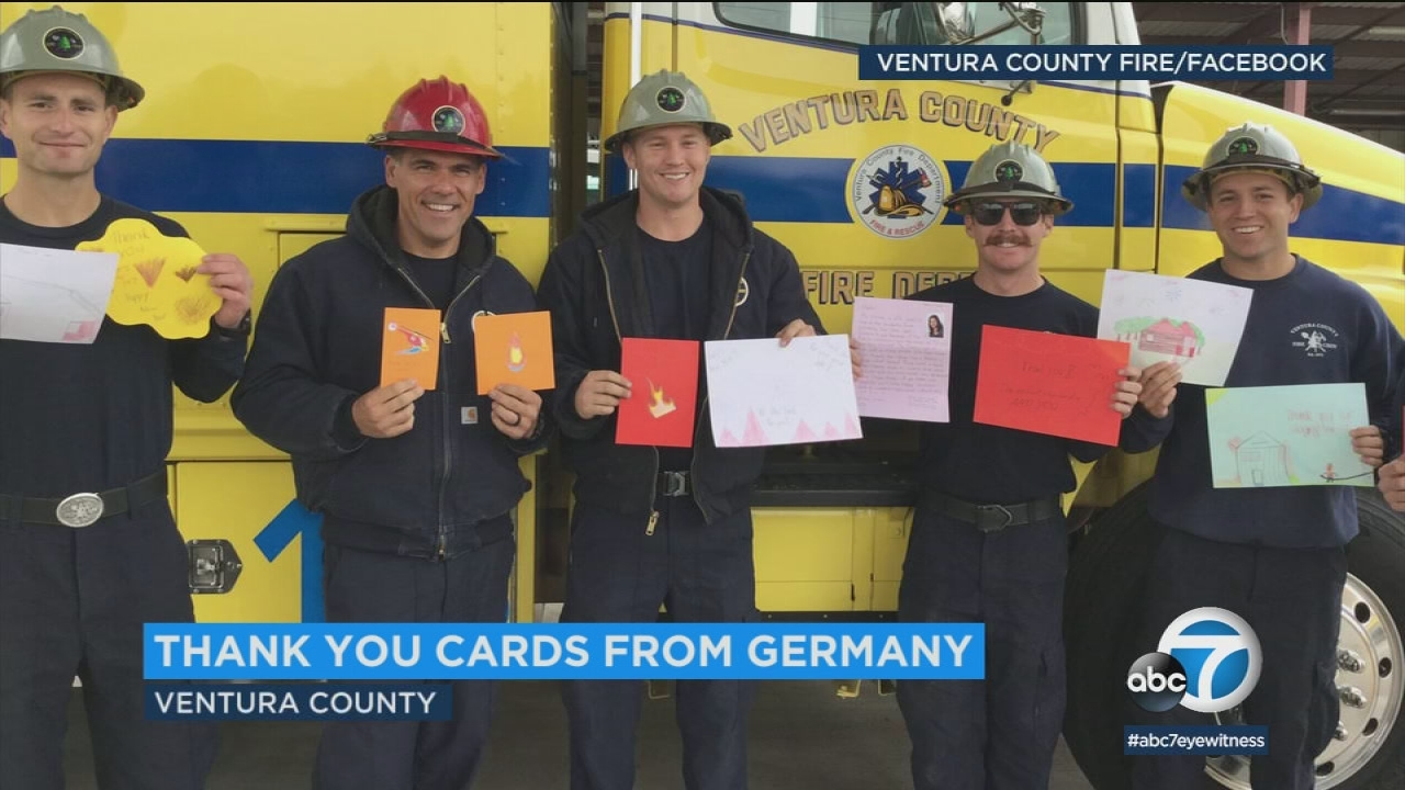 Firefighters who battled Thomas Fire receive thank you cards from Germany