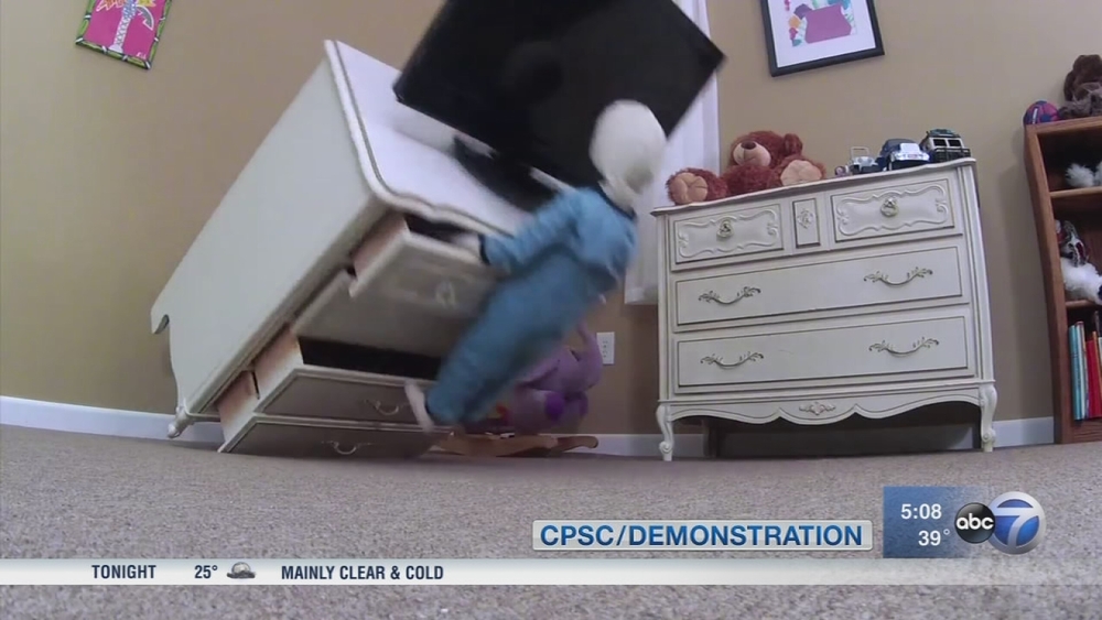 falling dresser Dresser falls on top of 2-year-old boy, sending twin brother to his rescue