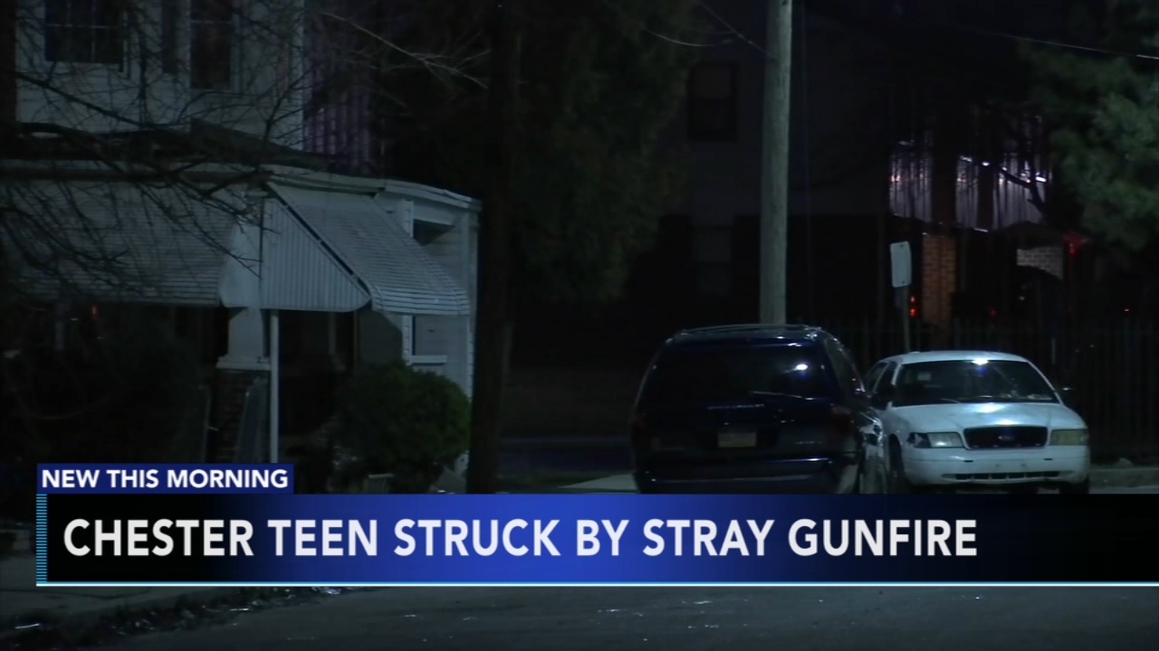 Teen hit by stray gunfire