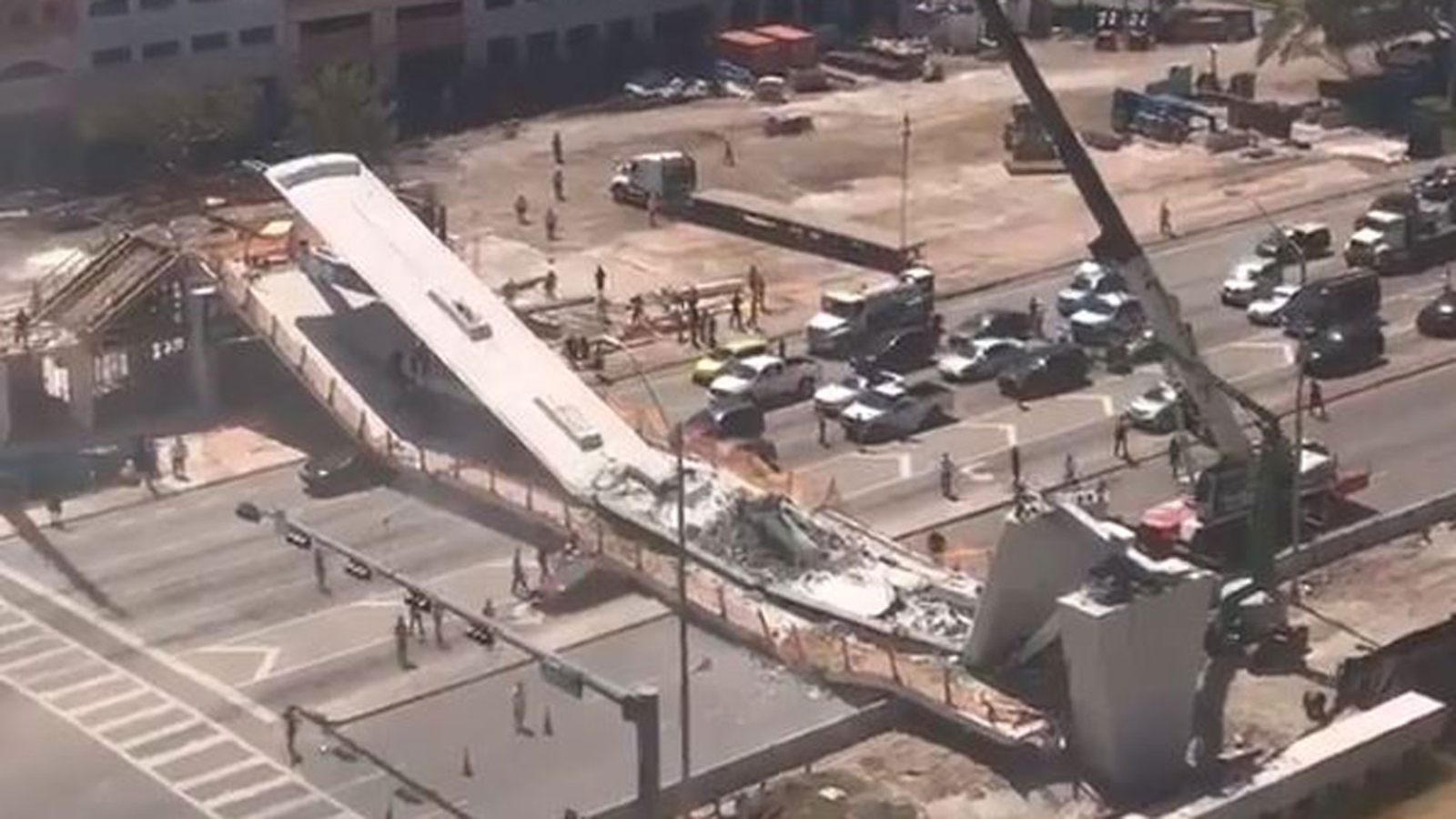 PHOTOS Pedestrian bridge collapses at FL university, killing several