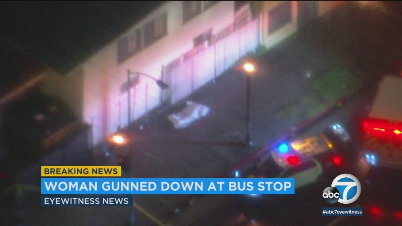 Woman killed in apparent shooting at South LA bus stop
