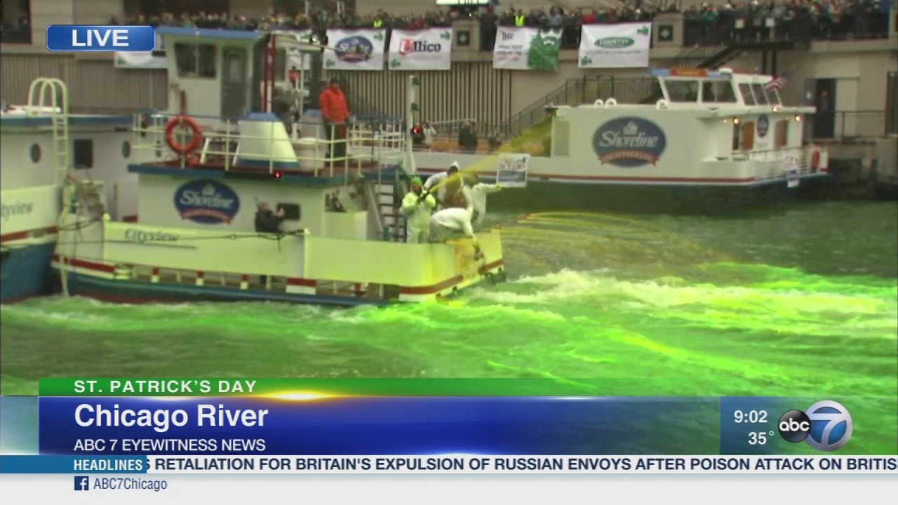 Chicago River turns green for St. Patrick's Day