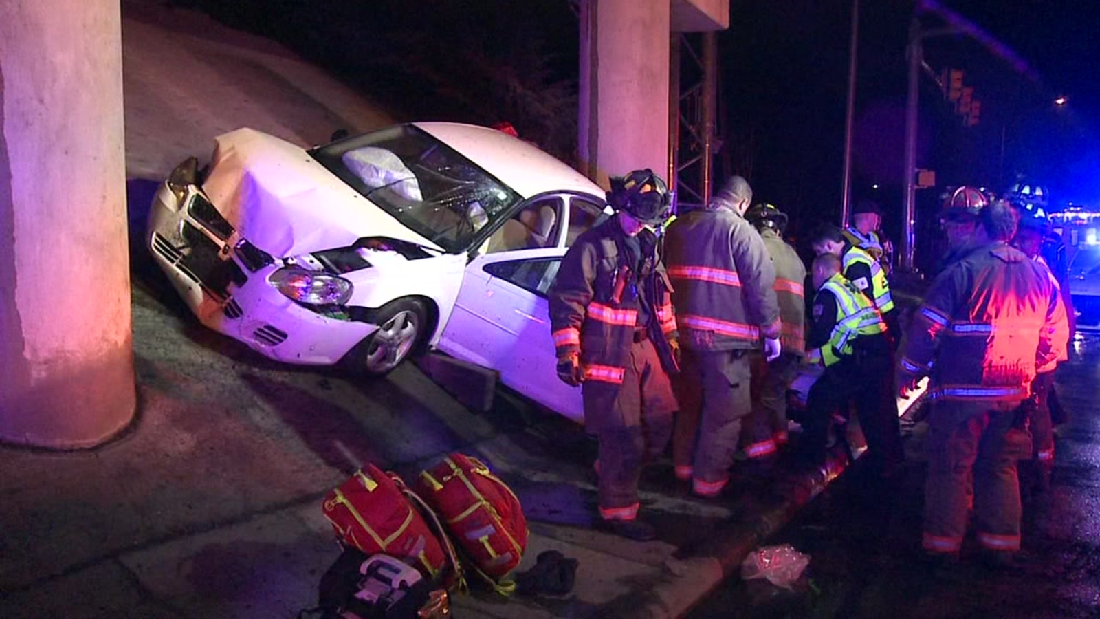 Woman injured after crashing car into Durham overpass bridge ABC11