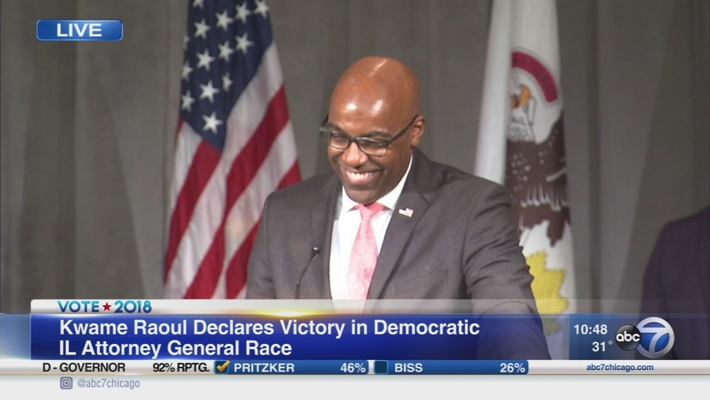 State Sen. Kwame Raoul declares victory in Democratic AG race