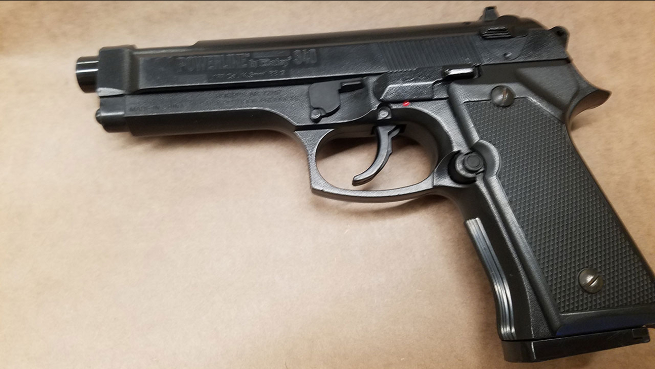 Camarillo police say a student at Frontier High School brought this BB gun, that resembles a 9mm Beretta, onto campus.