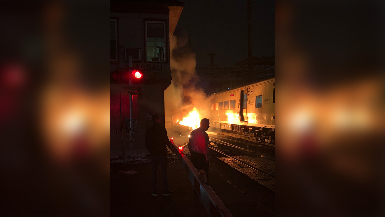 'Extensive' damage on tracks after LIRR train hits car near Mineola