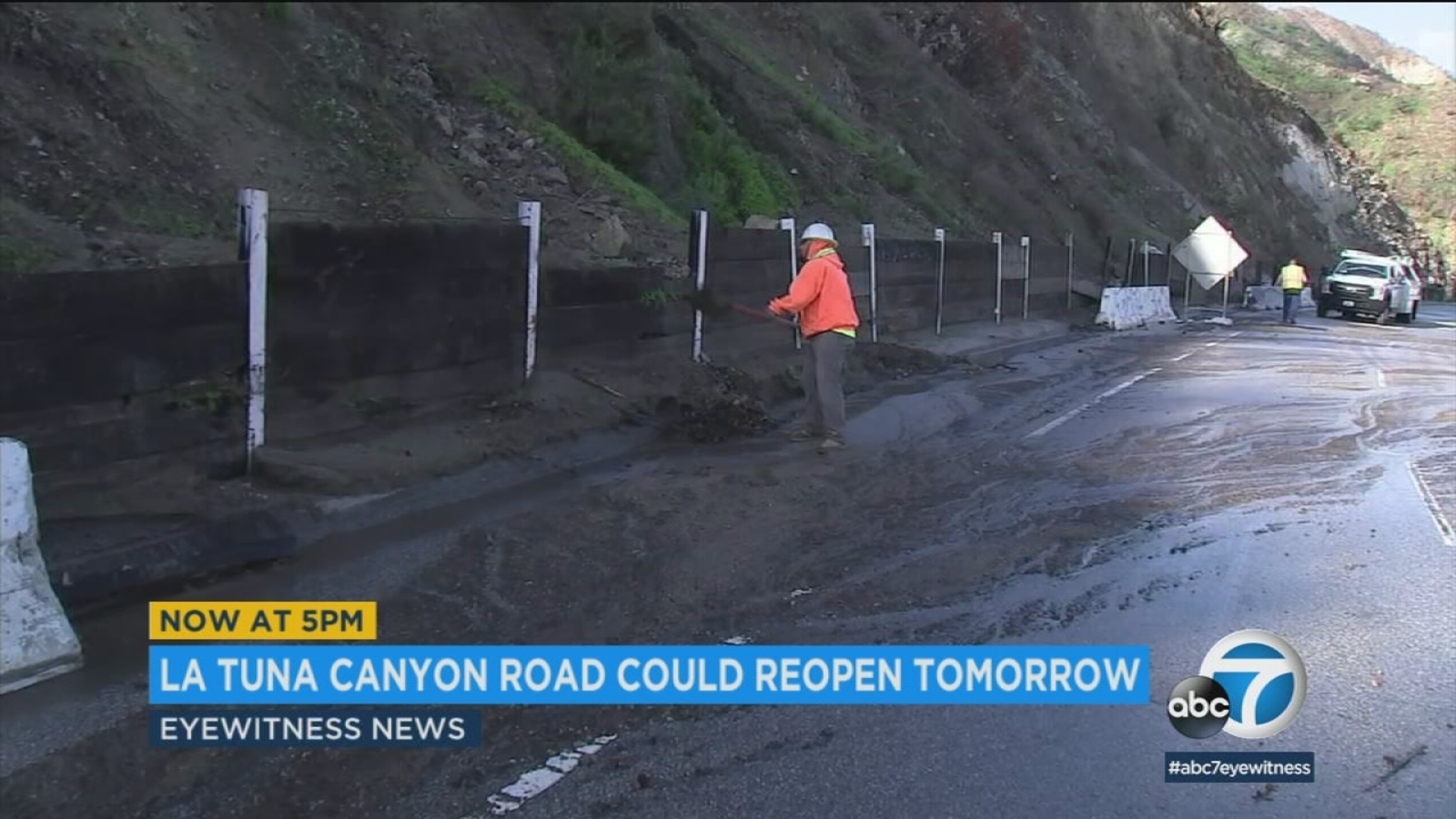 La Tuna Canyon Road reopening after mudslide ABC7 Los Angeles