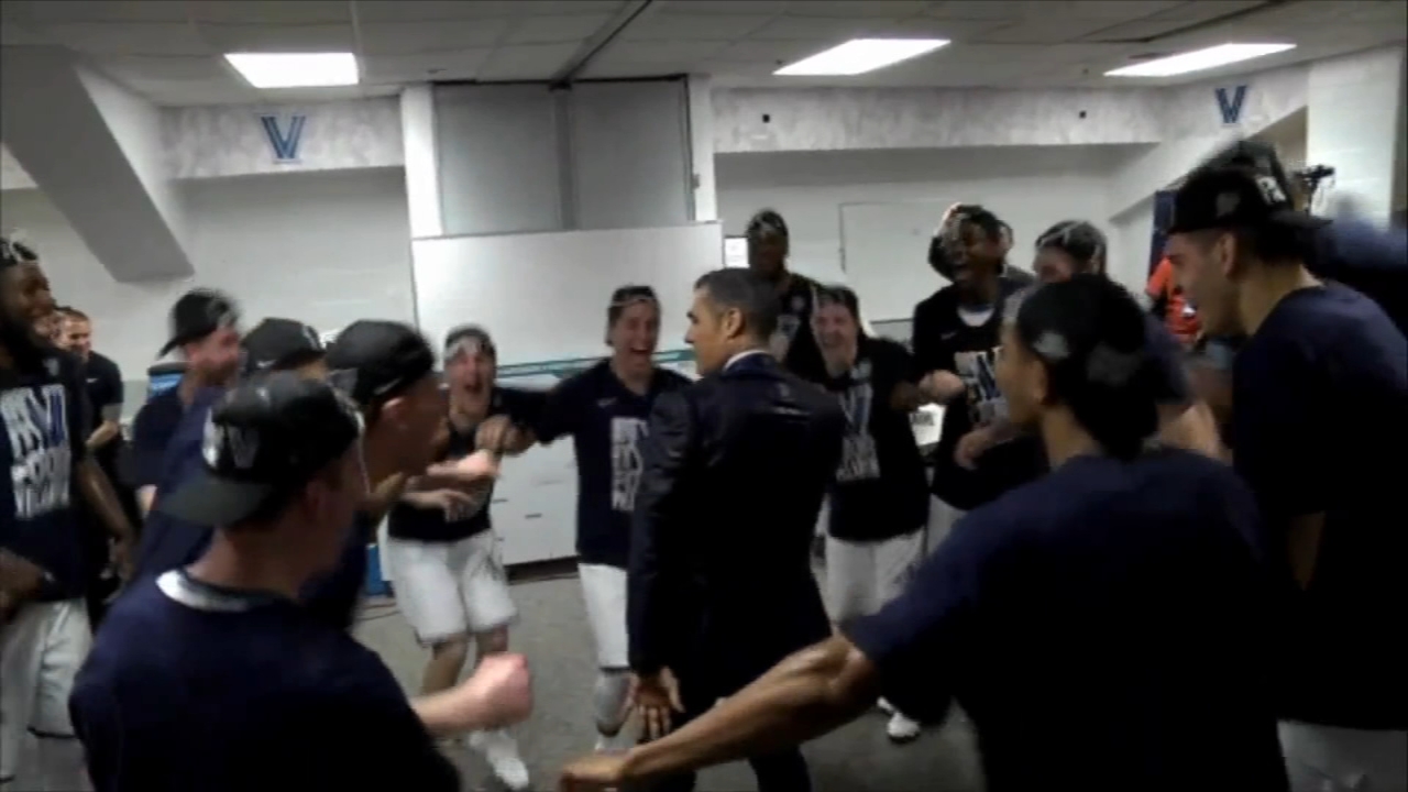 Villanova dancing to the Final Four