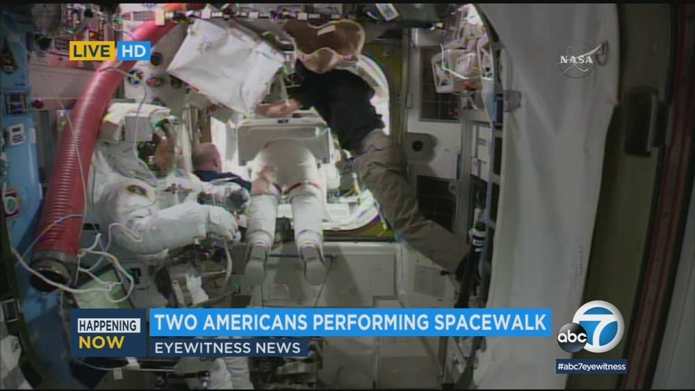 NASA astronauts go spacewalking days after reaching orbit