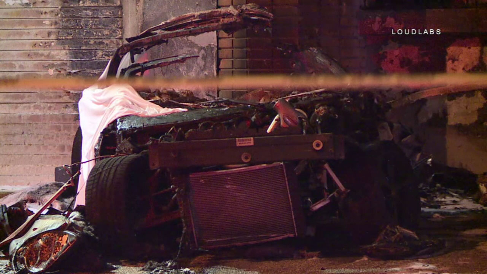 2 killed after Corvette crashes into building, bursts into flames in