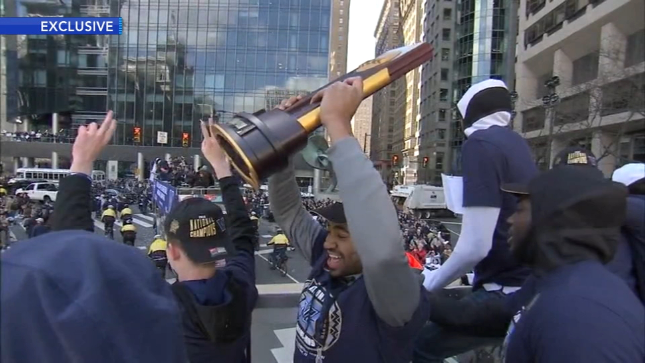 Exclusive: Action News on Villanova team bus during parade