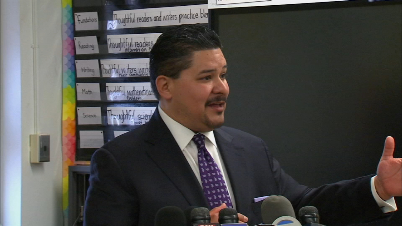Schools Chancellor Richard Carranza welcomes New York City students back after break