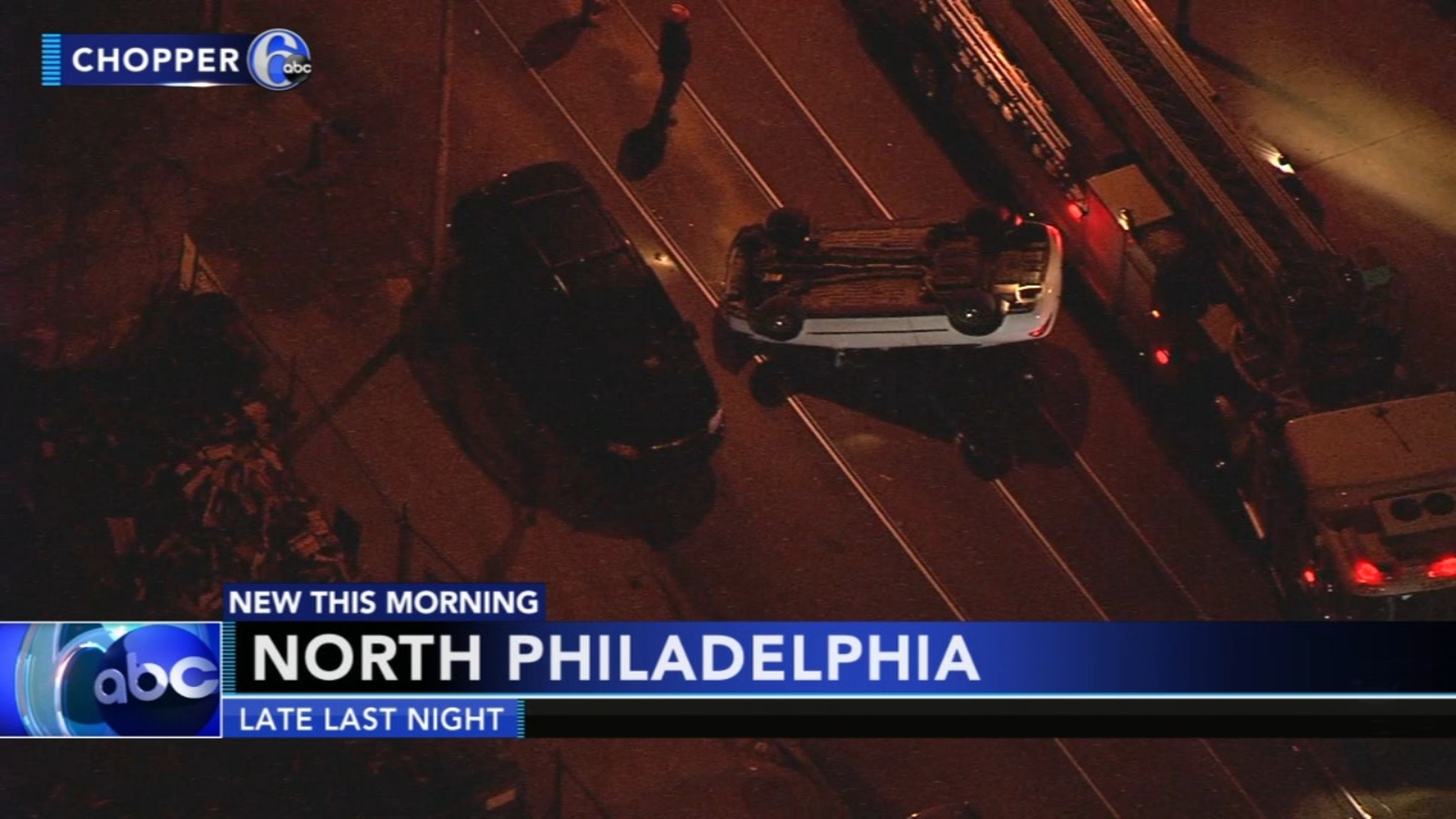 Car flips over in North Philadelphia, 1 injured 6abc Philadelphia