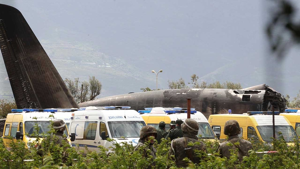 Scene of Algeria military plane crash