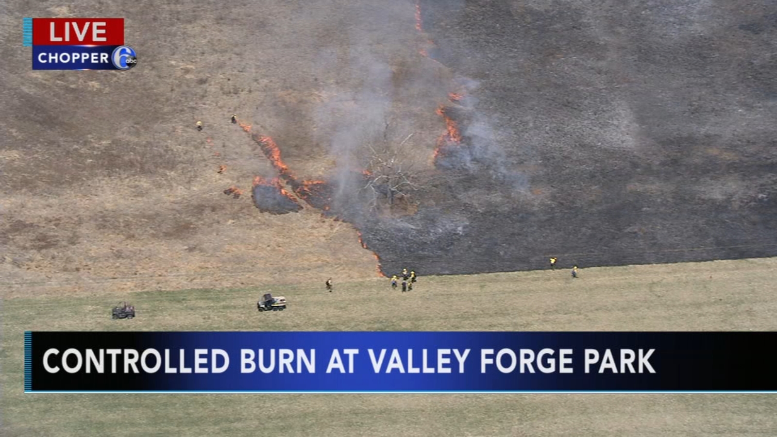 Controlled burn in meadows at Valley National Historic Park