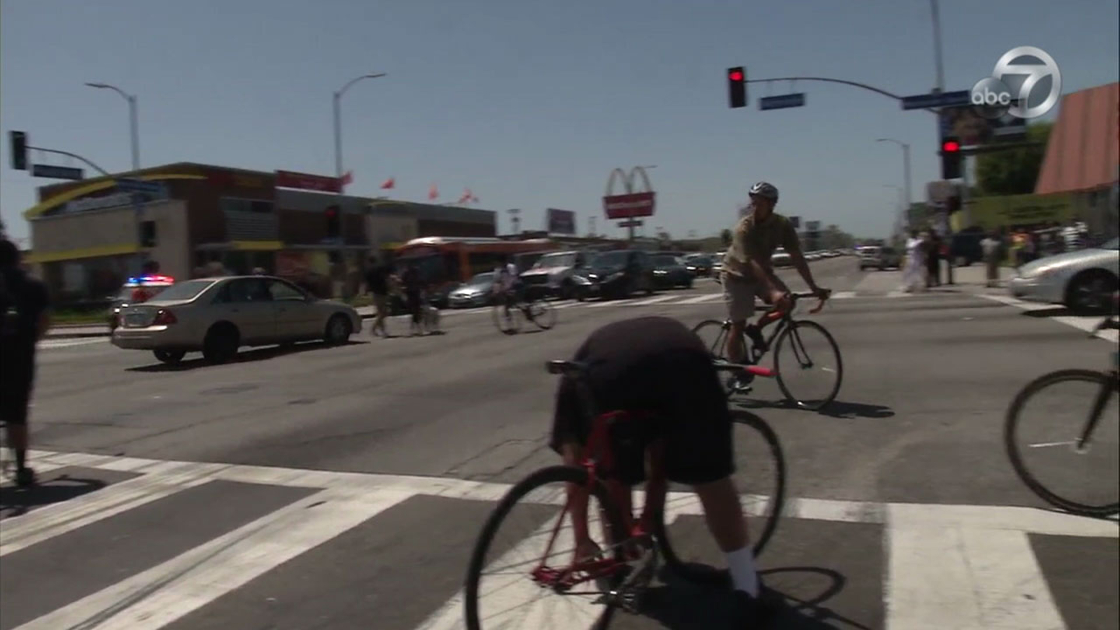 VIDEO: Pedestrian struck by car in South Los Angeles while taking part ...