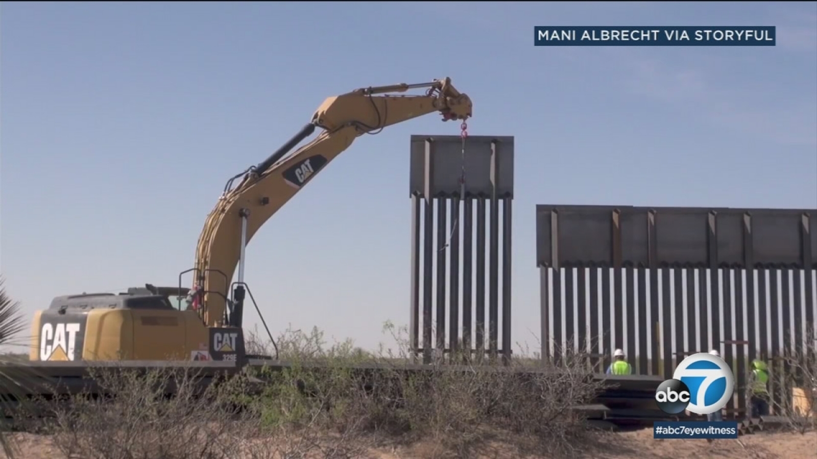 Workers begin repairing border wall along MexicoTexas state line