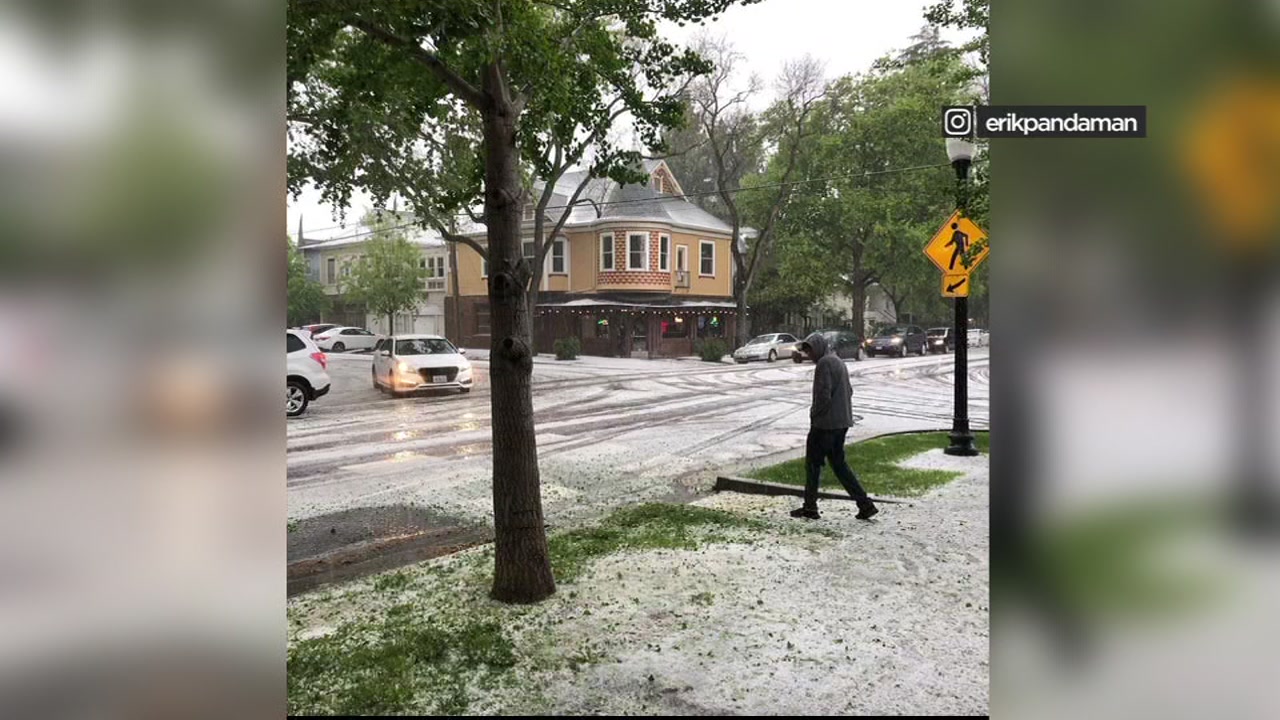 Hail storm blankets parts of Sacramento