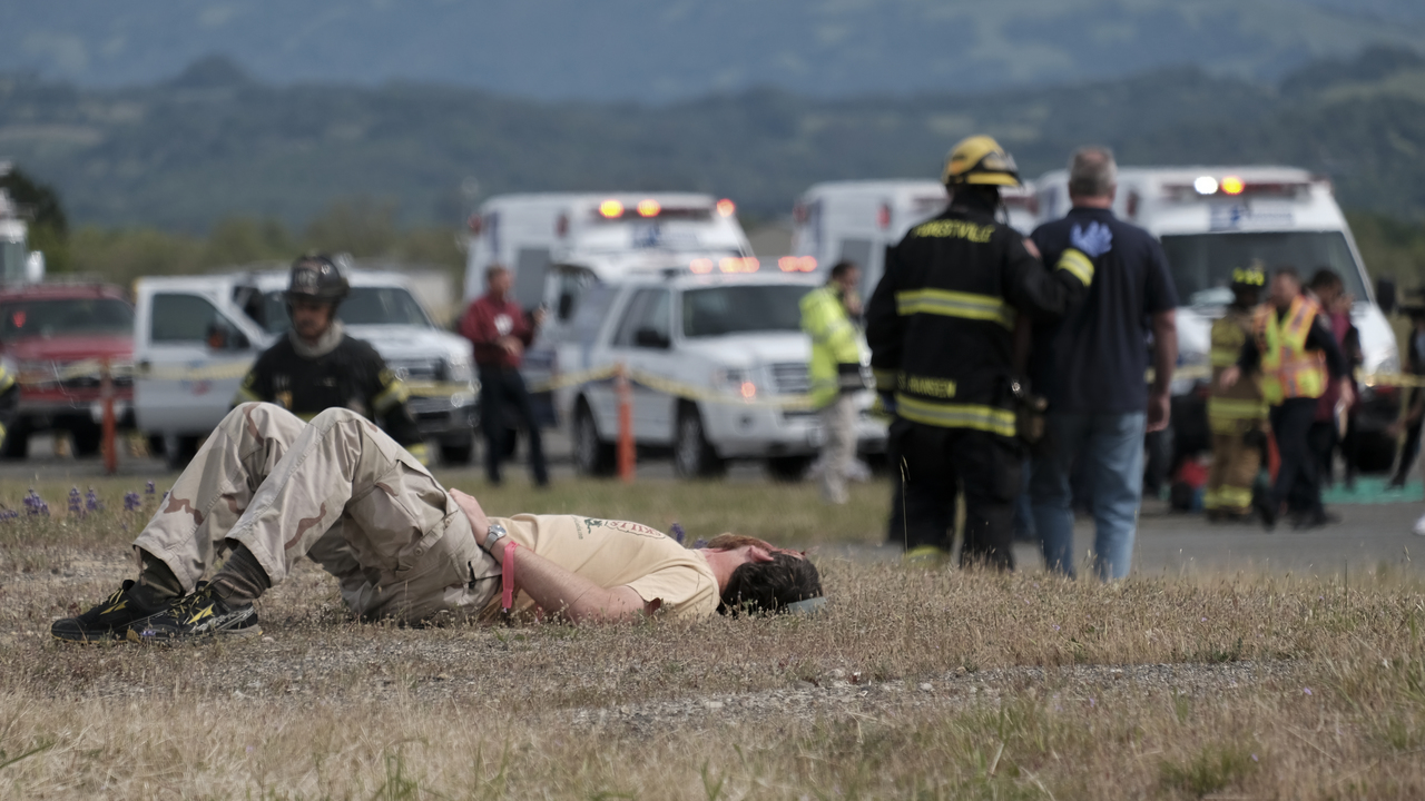 A Mock Airline Disaster: Perfect timing in Santa Rosa
