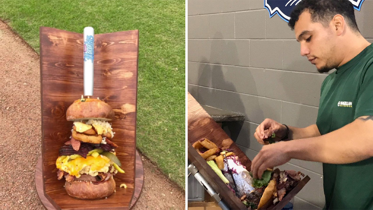 First challenger of Corpus Christi Hooks' 'Keuchel Challenge' steps up to the plate