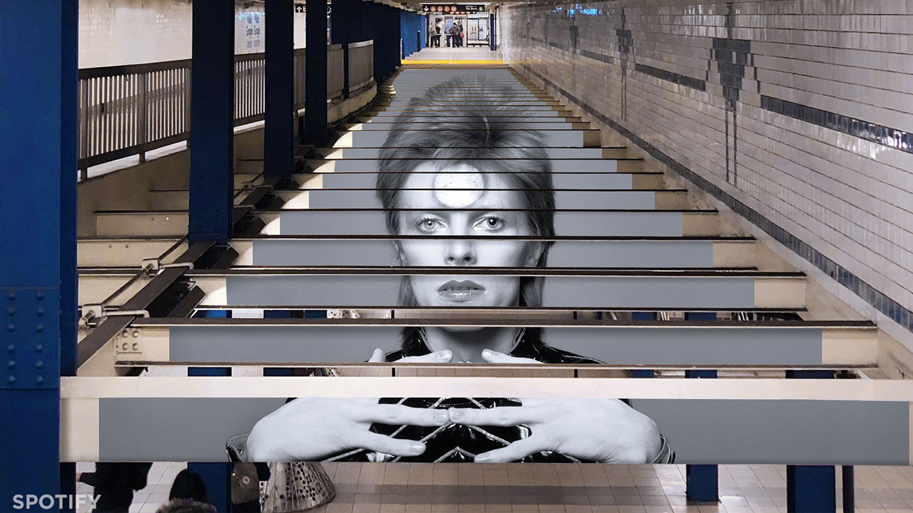 David Bowie takes over NYC subway station