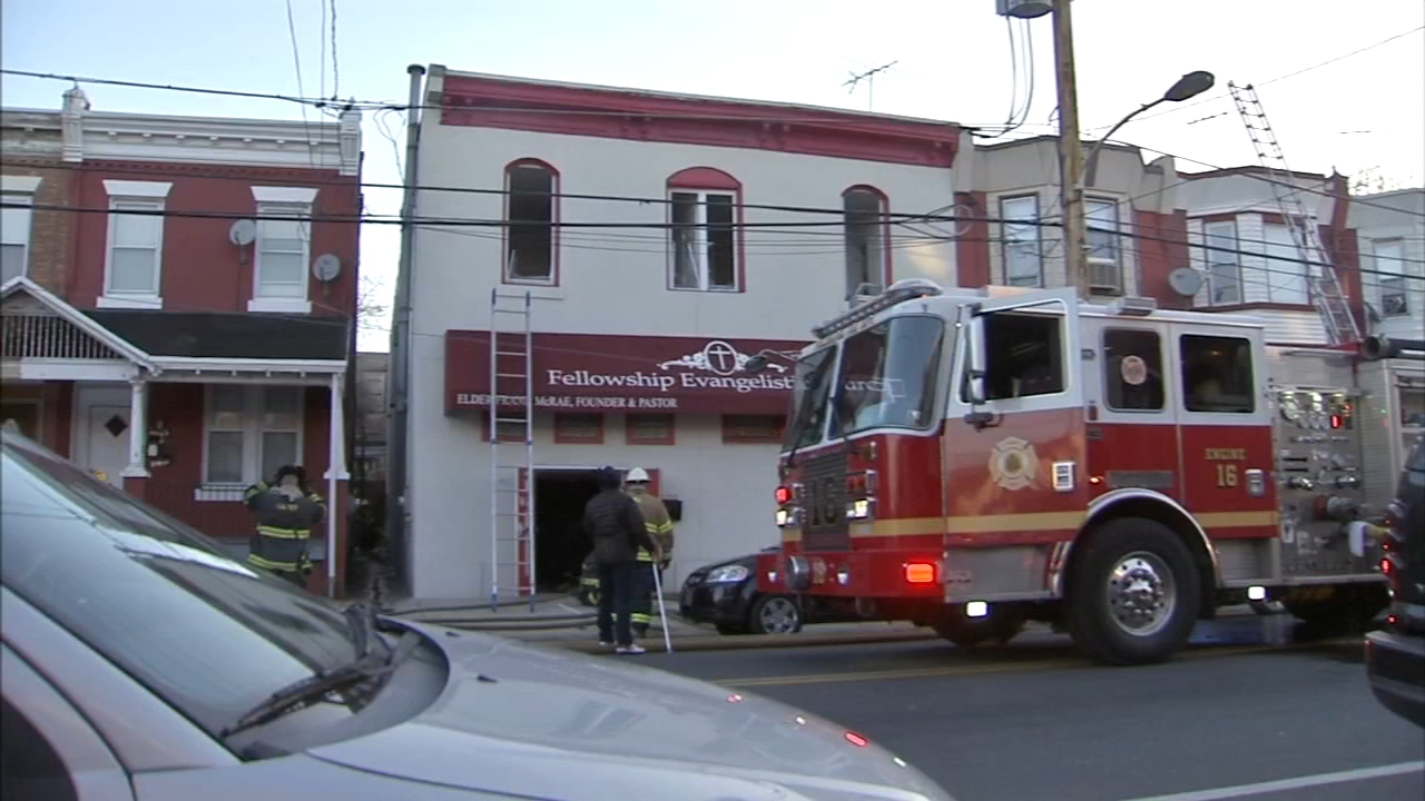 Firefighters battle Parkside church fire