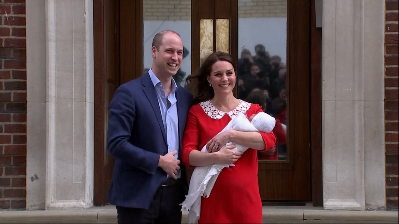 Duke and Duchess of Cambridge introduce public to new baby prince