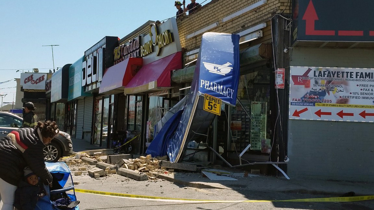At least 1 hurt in partial wall collapse at Bronx pharmacy